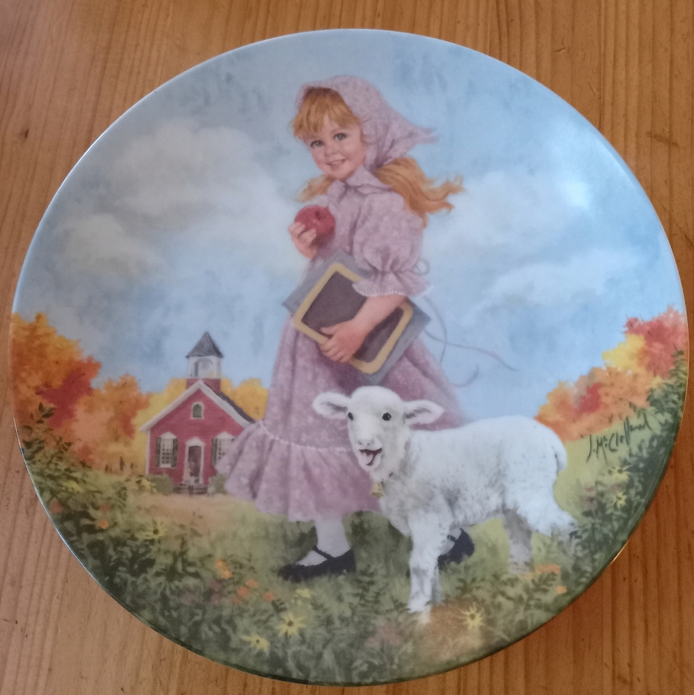 Collectable plate, Mary Had a Little Lamb 1985